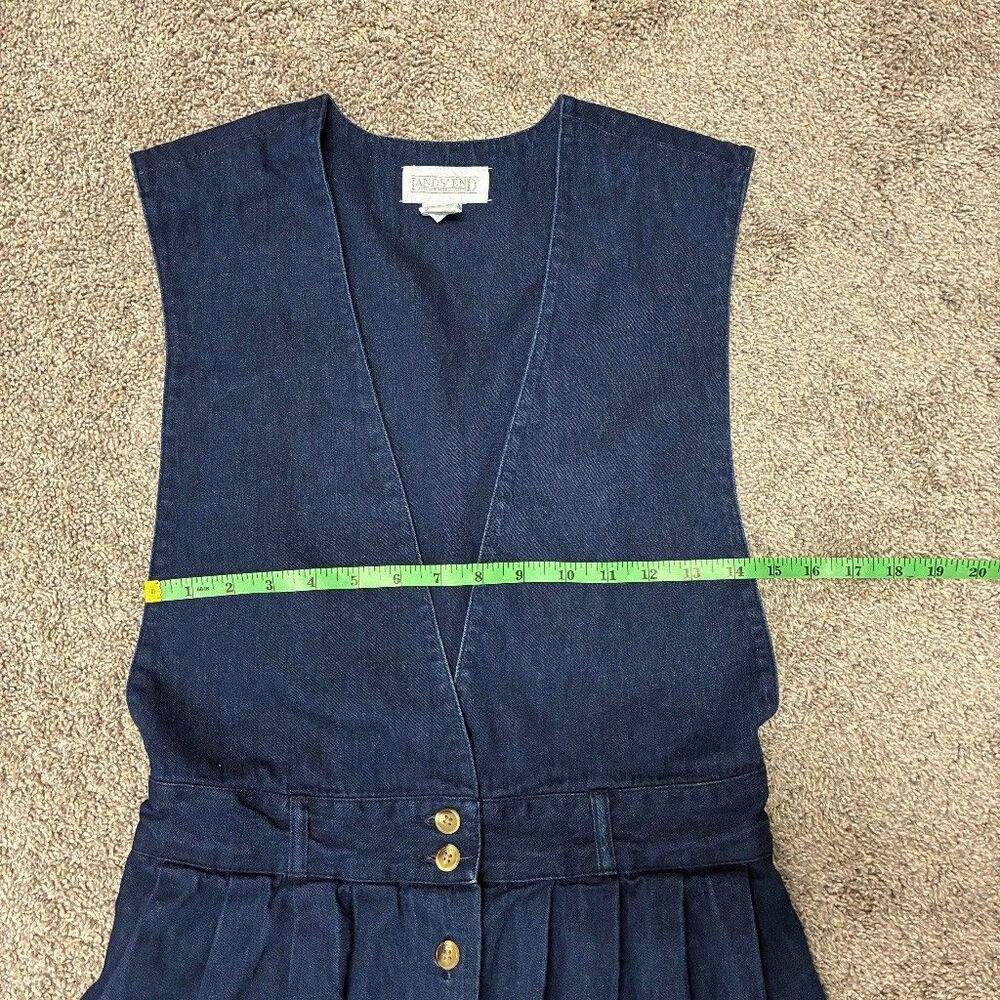VTG Lands End 90s Denim Midi Dress Size 8 Blue USA Cottagecore Western Prarie - Picture 8 of 11